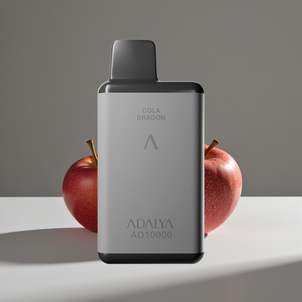 Adalya AD 10000 نَفَس سيجارة إلكترونية عيارية بنكهة التفاحين، 14 مل، USB-C، رمادي فضائي