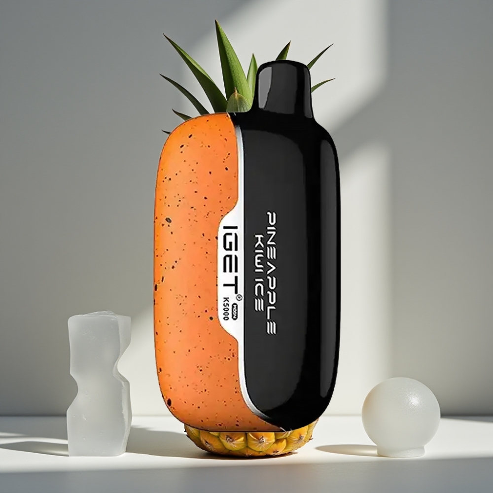 IGET Moon K5000 نفحات بنكهة الأناناس والكيوي مثلج، حجم: 49.5x25.3x99.4 مم، وزن: 81.5 غ