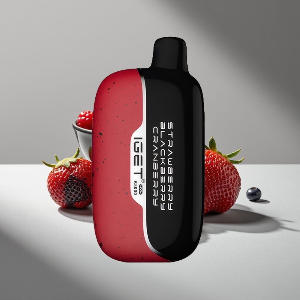 IGET Moon K5000 نفحات بنكهة الفراولة والعنب البري والتوت البري، حجم: 49.5x25.3x99.4 مم، وزن: 81.5 غ