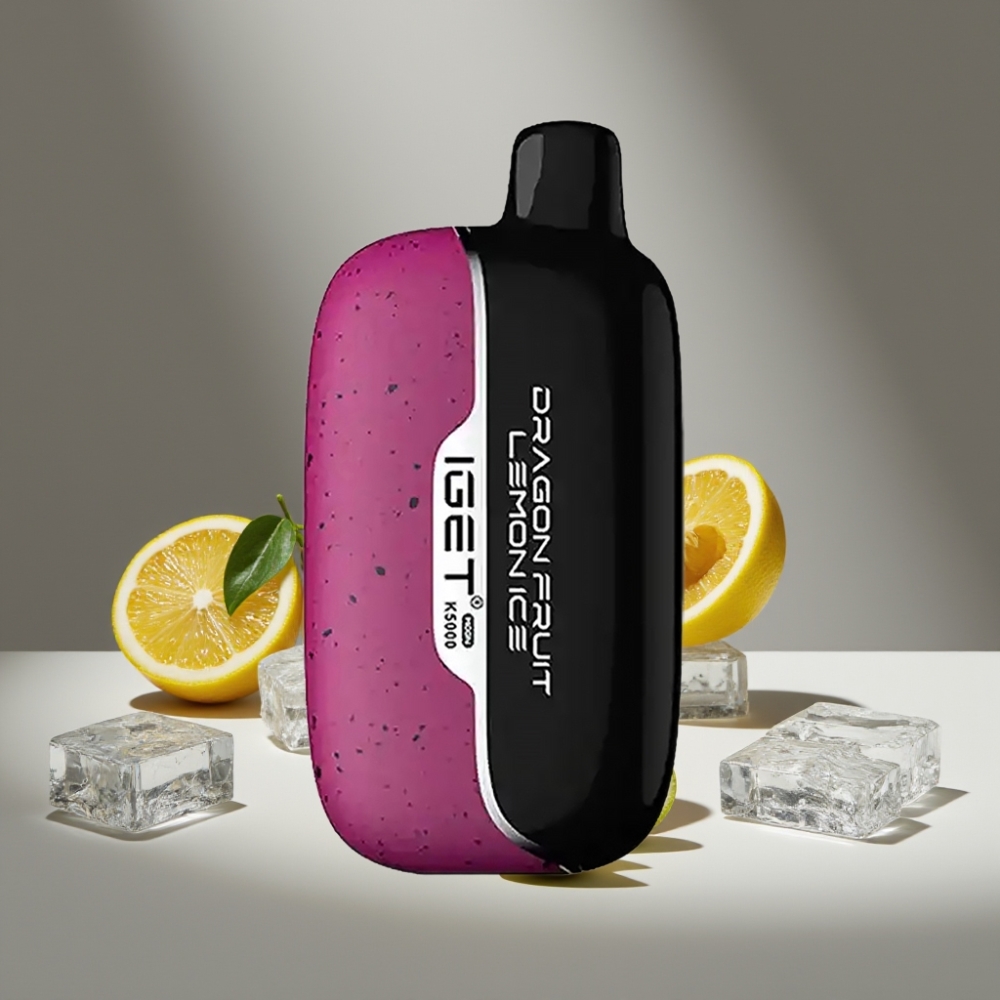 IGET Moon K5000 نفحات بنكهة فاكهة التنين والليمون المثلج، حجم: 49.5x25.3x99.4 مم، مادة: PC