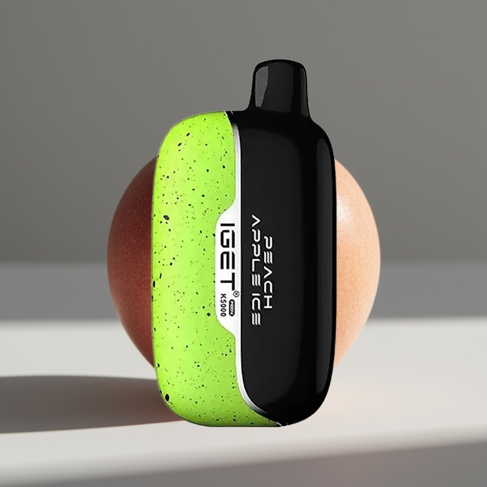 IGET Moon K5000 نفحة بنكهة خوخ تفاح – 5000 نفحة، 1.35 أوم، 49.5x25.3x99.4 ملم