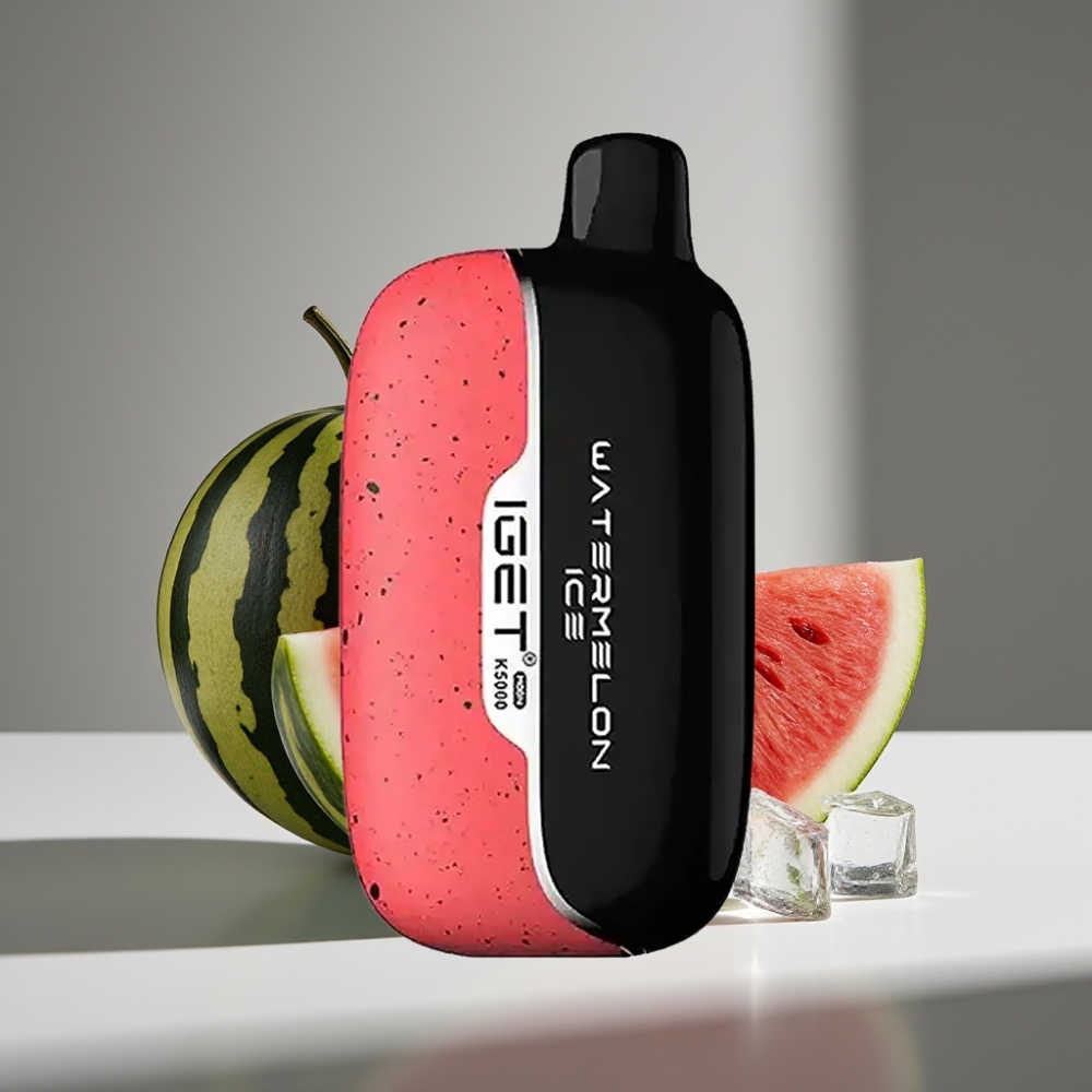 IGET Moon K5000 نفحة بنكهة البطيخ المثلج - 5000 نفحة، 1.35 أوم، 49.5x25.3x99.4 مم