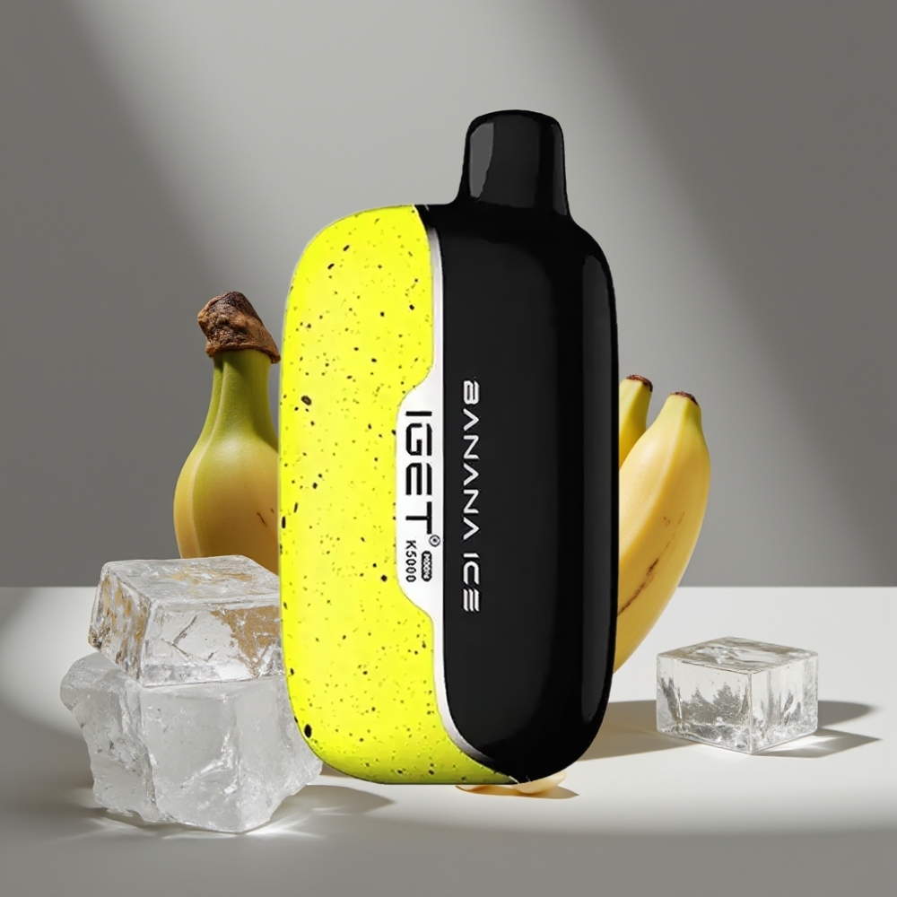 IGET Moon K5000 نكهة موز مثلج 5000 نفخة، حجم: 49.5x25.3x99.4 مم