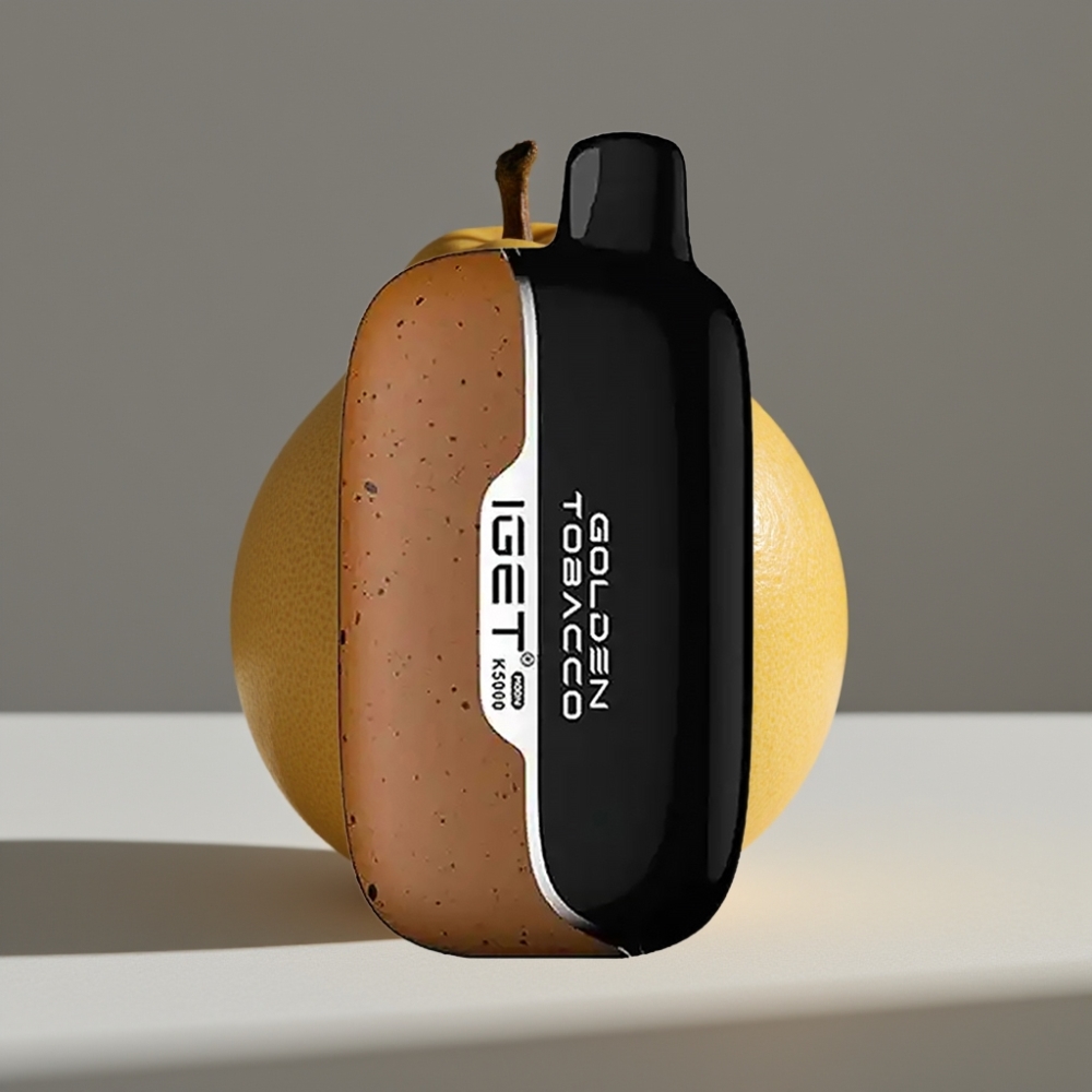 IGET Moon K5000 نكهة التبغ الذهبي 5000 نفخة مقاس 49.5x25.3x99.4 مم