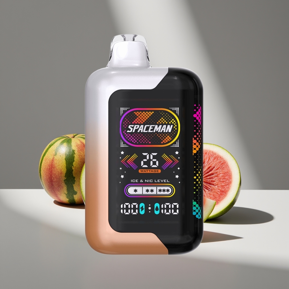 SMOK SPACEMAN SP40000 40000 نفحة، 0% نيكوتين، 20 مل، بطارية 1000 مللي أمبير، شاشة LED، نوع خوخ بطيخ