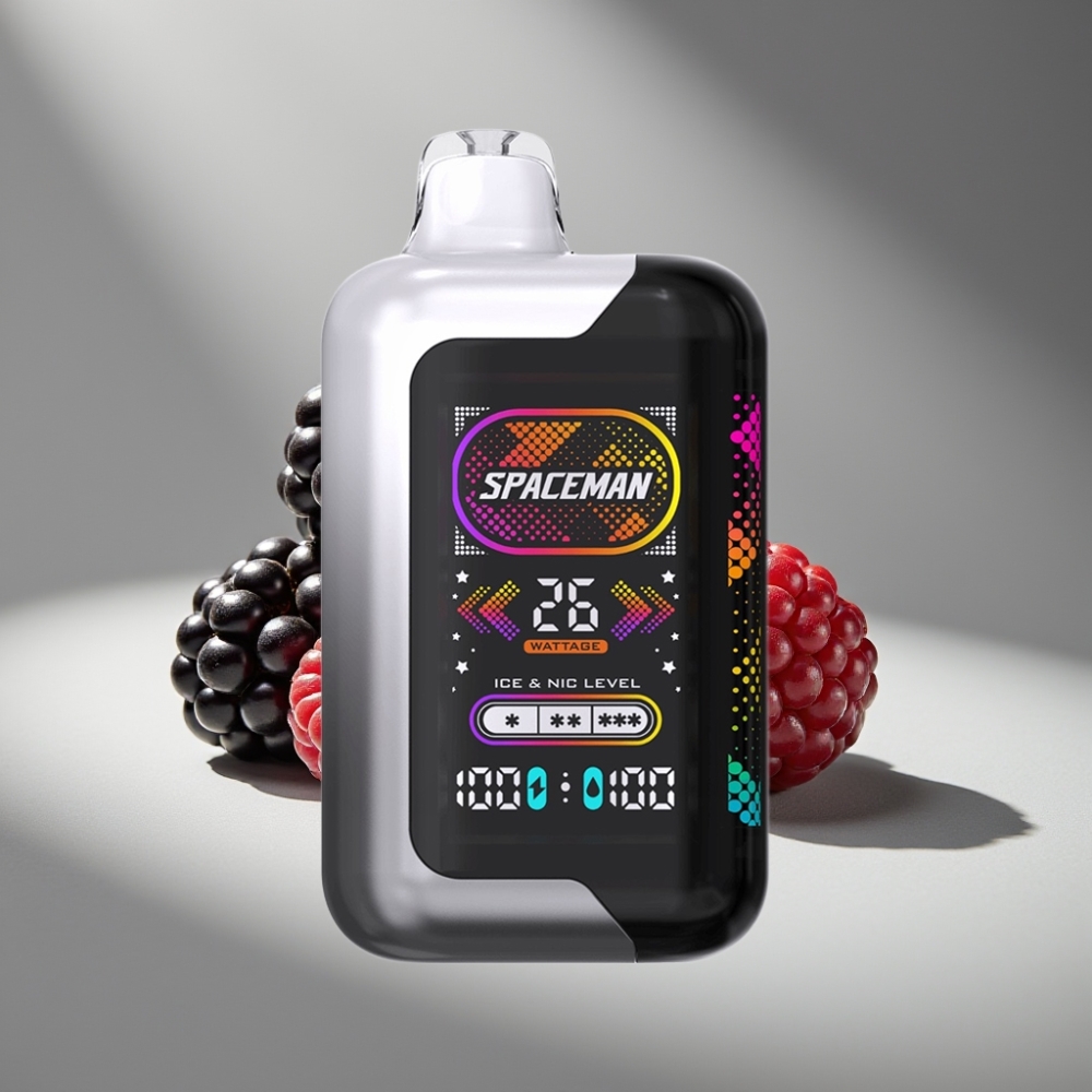 SMOK SPACEMAN SP40000 بخاخ بدون نيكوتين 40000 نفخة، شاشة 2.28 بوصة، بطارية 1000 مللي أمبير، 20 مل، توت أسود