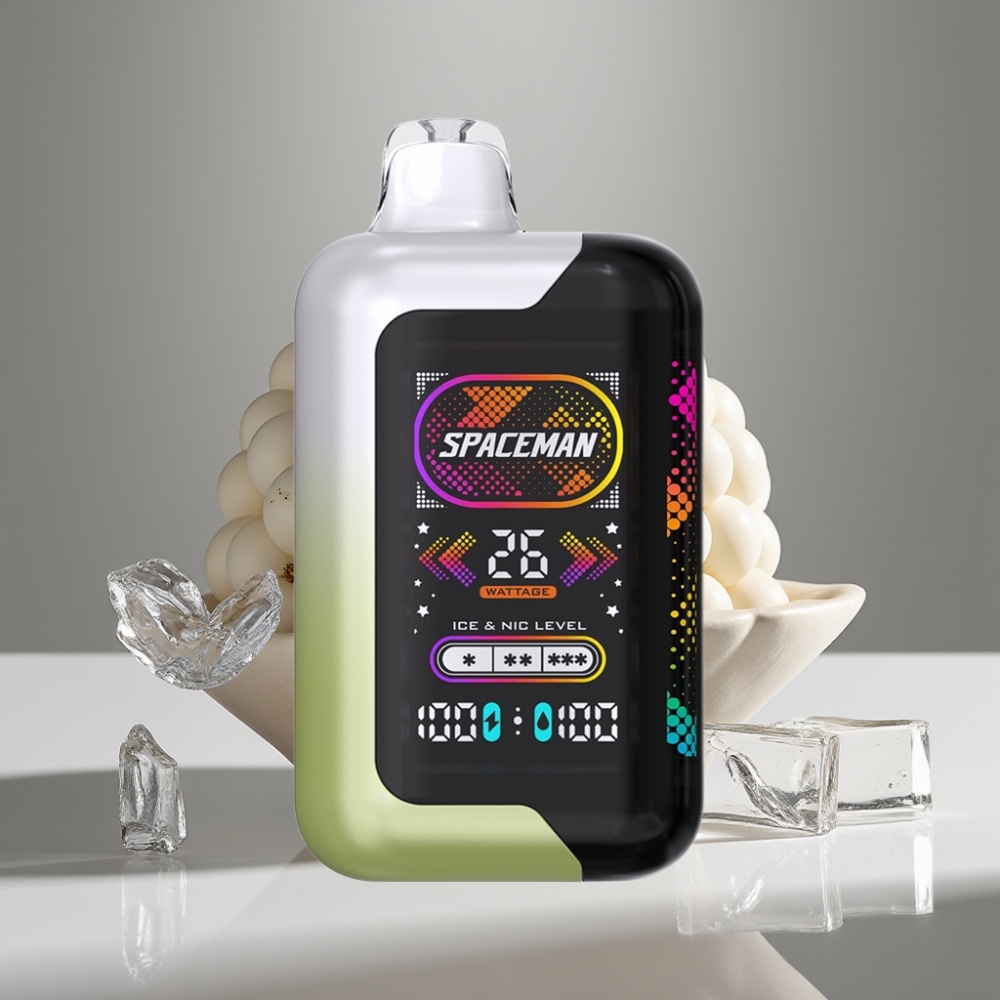 SMOK SPACEMAN SP40000 40000 نفخة، عنب أبيض مثلج، شاشة LED 2.28 بوصة، بطارية 1000 مللي أمبير، 0% نيكوتين