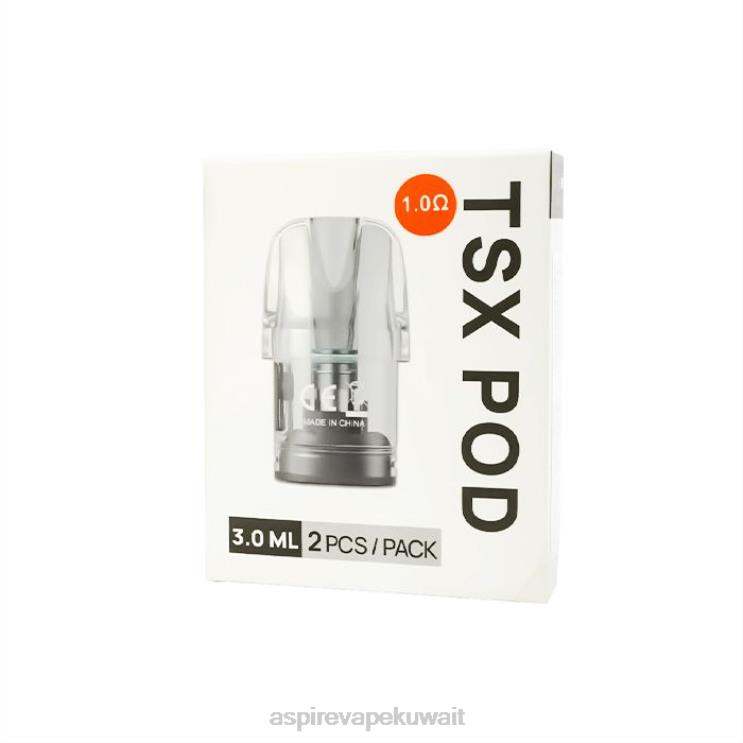 Aspire Vape Price 60T2T234 - Aspire Tsx Pod 1.0 أوم (3.0 مل)/2 قطعة في كل علبة (متوافقة مع سايبر إس وسايبر إكس)